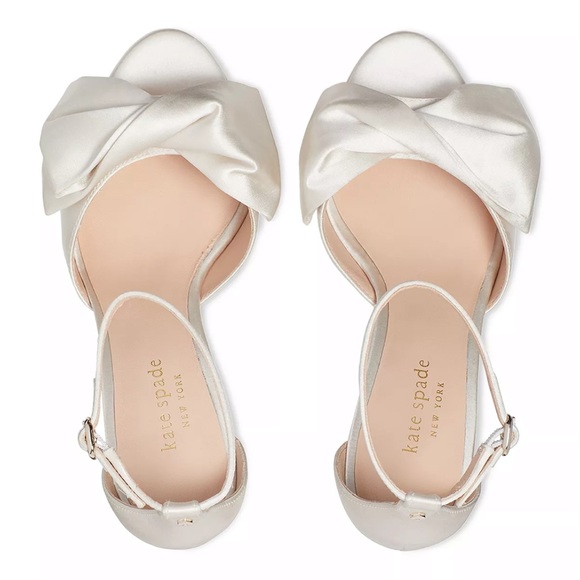 BRAND NEW WT Kate Spade Bridal Bow Heel - Ivory Size 7.5 SOLD OUT EVERYWHERE - Picture 1 of 9